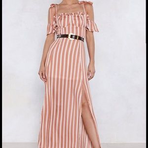 Nastygal Sleeve it to Chance Striped Maxi Dress